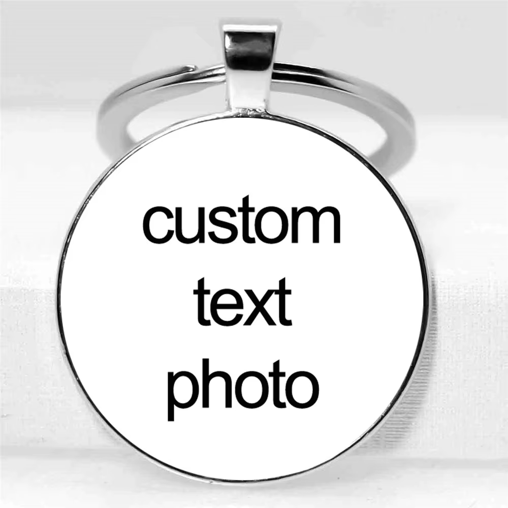 Photo personnalisée, Cabochon en verre, accessoires, porte-clés, anneau, bijoux, sac de voiture, pen