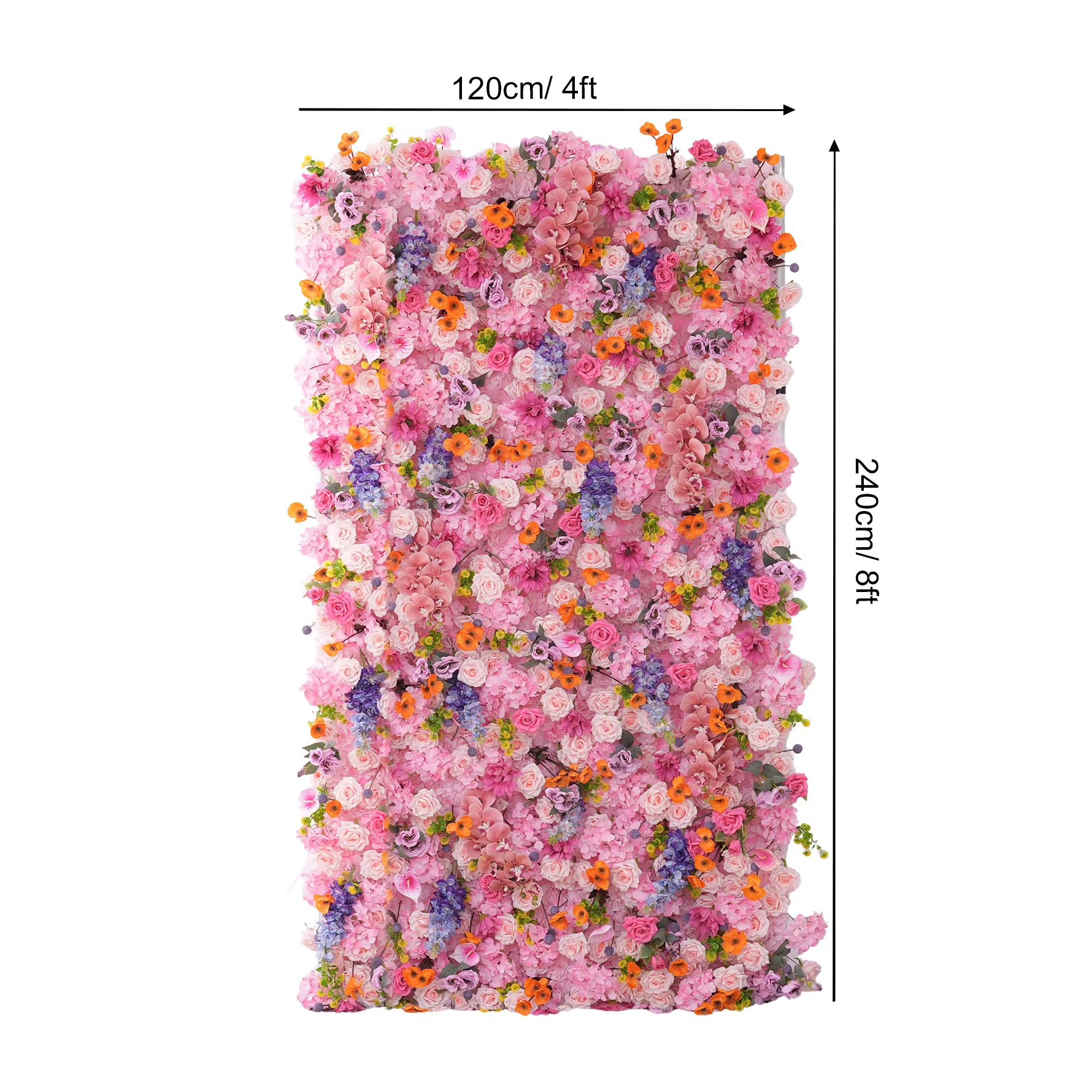 H8997 Photo de mariage toile de fond orchidée rose Delphinium tissu Base fleurs mur cérémonie soie F