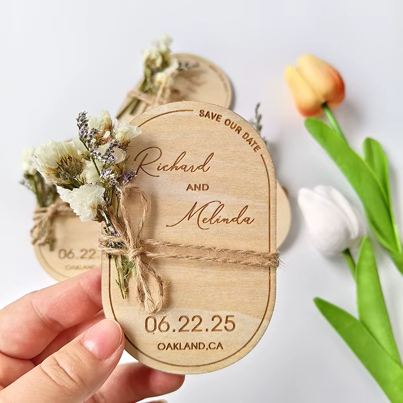 Aimant de mariage rustique personnalisé pour sauver la date, économisez les dates, aimants pour cart