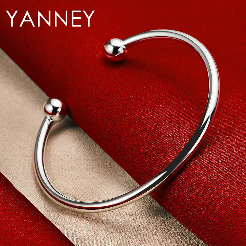 Bracelet en argent Sterling 925 véritable, ouverture Simple de 4MM, pour femmes et hommes, mode Hip 