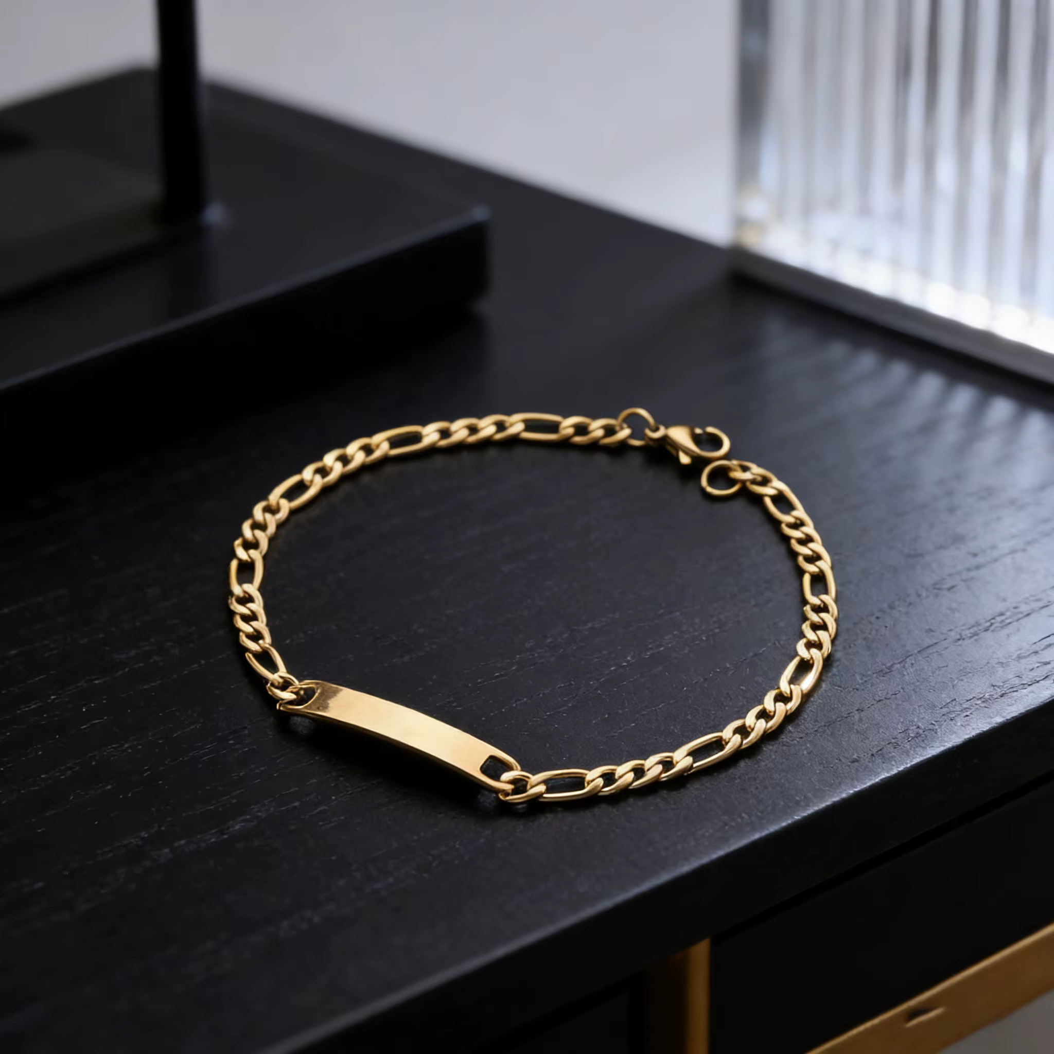 Atoztide – Bracelet avec barre gravée avec nom, pour hommes et femmes, bijoux en acier inoxydable, c