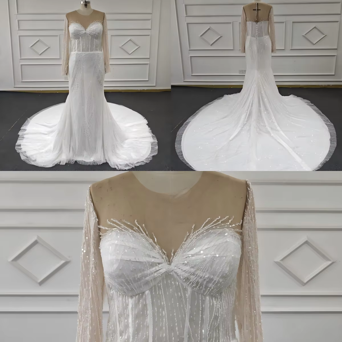 Eslieb-Robe de Mariée sur Mesure, Haut de Gamme, Dentelle et Perles, Livraison Gratuite, 2025