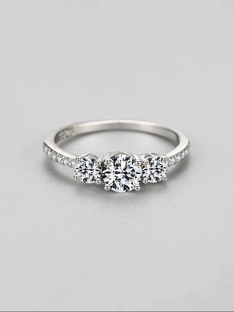 Bague ronde en argent Sterling 925 pour femmes, classique, mode, Zircon 0,5 ct, anniversaire, fiança