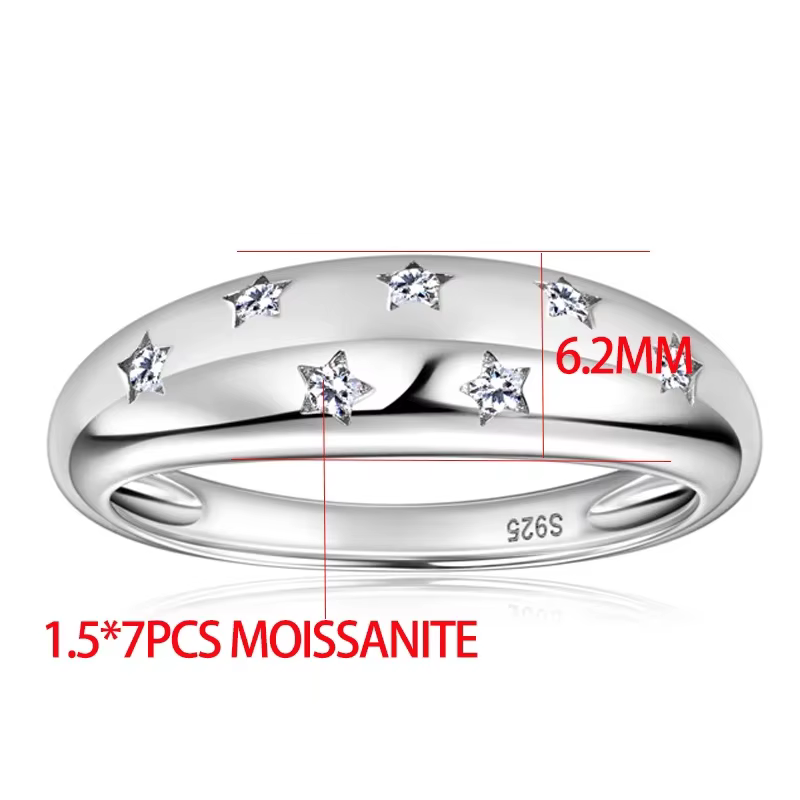 M-JAJA Moissanite étoile bague pour femmes bague de fiançailles 925 en argent Sterling diamant allia