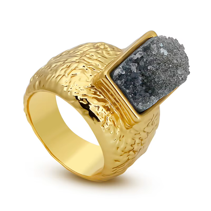 IVOG – bague en pierres semi-précieuses pour femmes, couleur or, en cuivre, bijoux à la mode, access