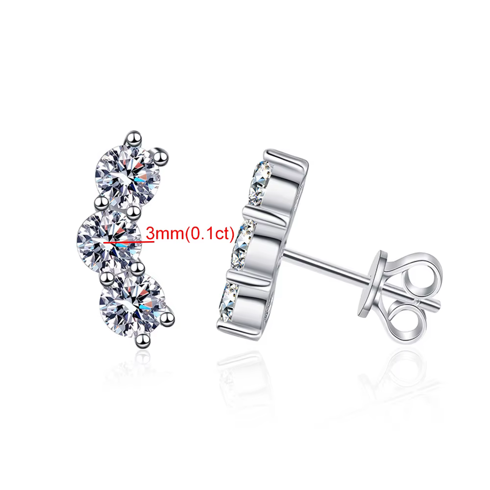 Boucles d'oreilles en diamant Moissanite couleur D véritable, certifié GRA, en argent Sterling 925, 