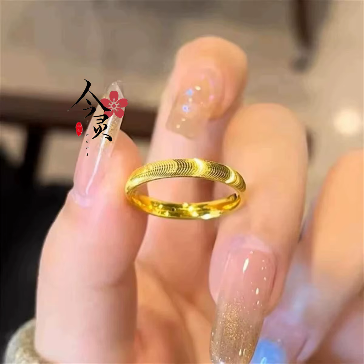 Bague simple en or véritable 24 carats 9999 Fylia Jewelry, bague œil de chat Seiko, bijou de mode po