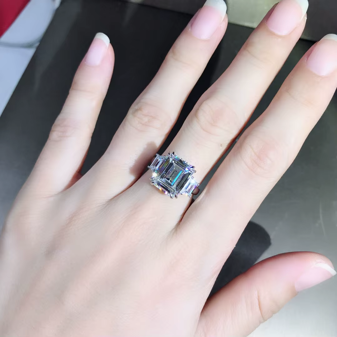 WUIHA – bague Cocktail Vintage en argent Sterling 100% 925, 5 CT, coupe émeraude, saphir de laborato