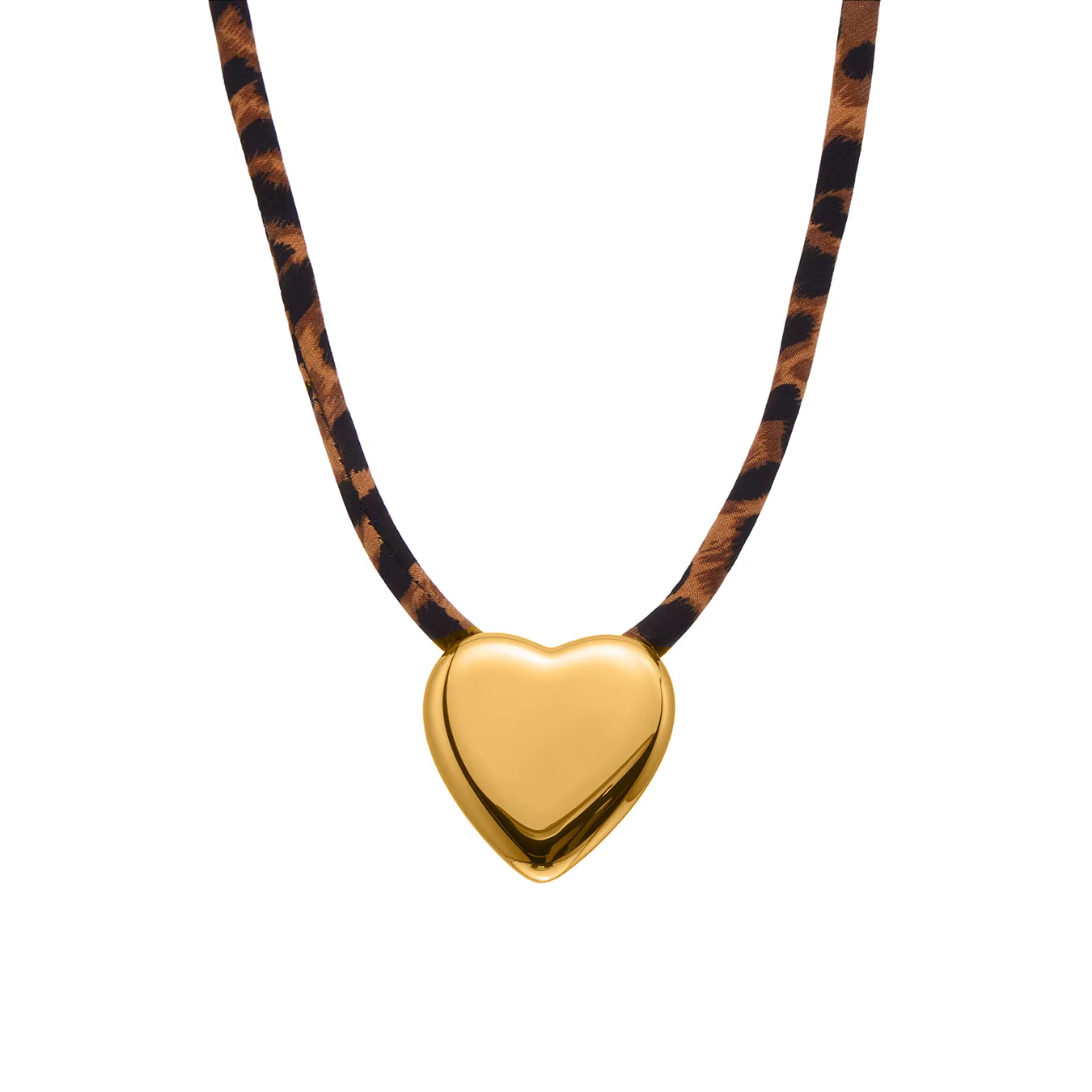 Liora rétro léopard tissu chaîne colliers pour femmes en acier inoxydable rond coeur pentagramme pen