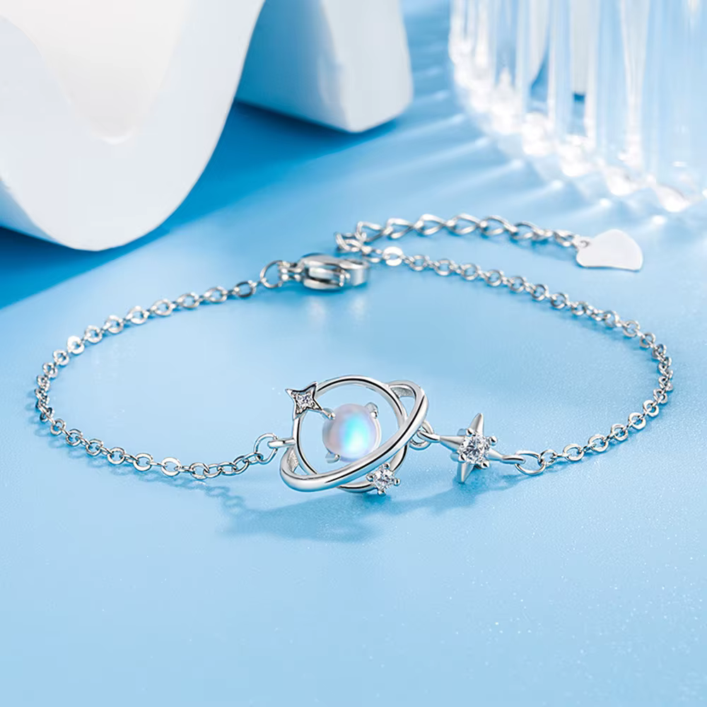 Bracelet en argent Sterling 925 pour femmes, étoile brillante en cristal, accessoires de bijoux de l