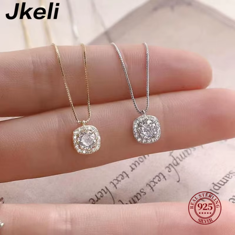 Jkeli 2026 NOUVEAU Collier Amour Scintillant en Argent Sterling 925 Collection Hiver, Idéal pour la 