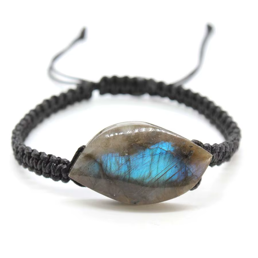 Bracelets Macramé Tressés en Pierre Labrumen pour Homme et Femme, Bijoux Naturels Varisés, Spectroli