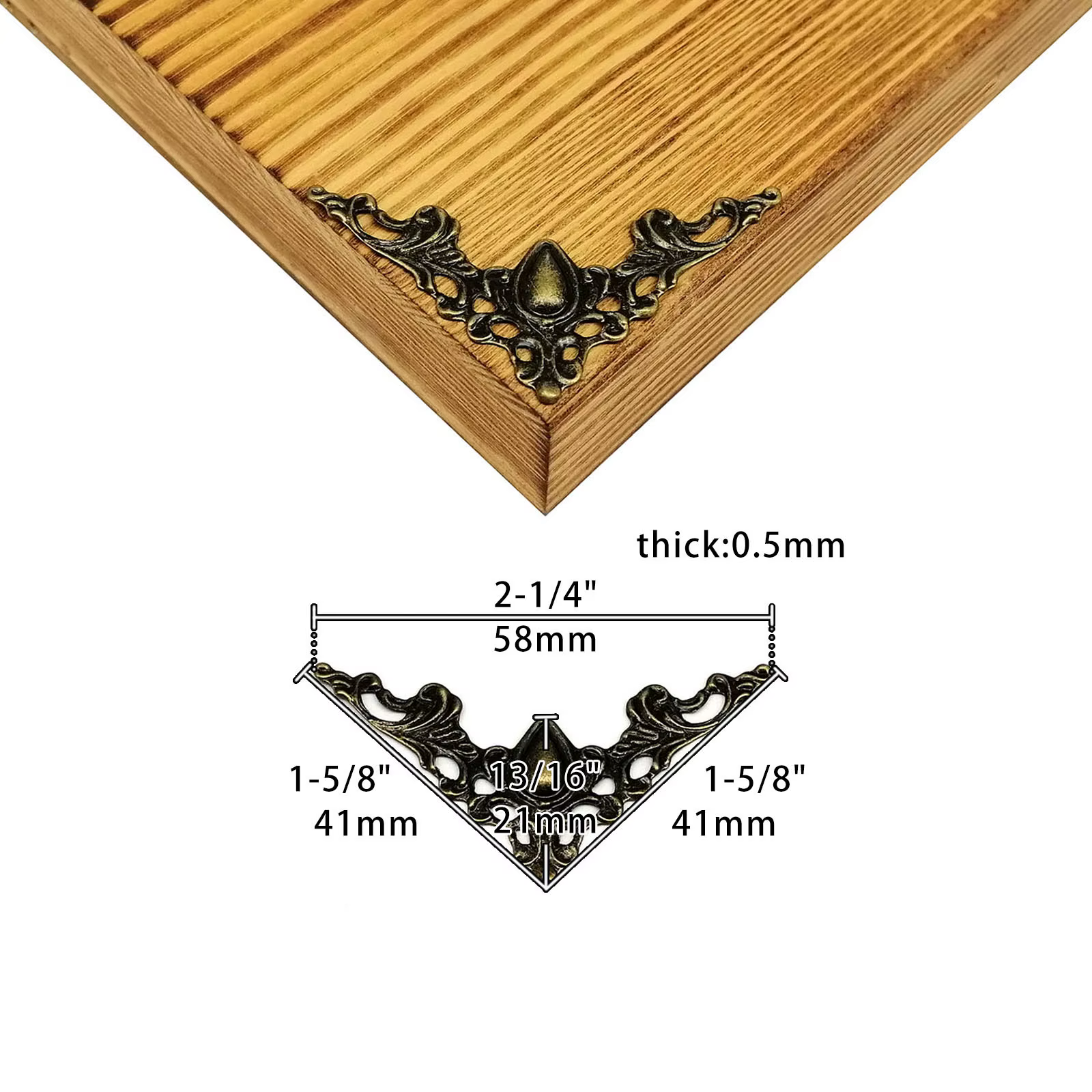 Coffre à bijoux doré argenté en laiton antique, coffret cadeau, vin, caisse en bois, livre, scrapboo