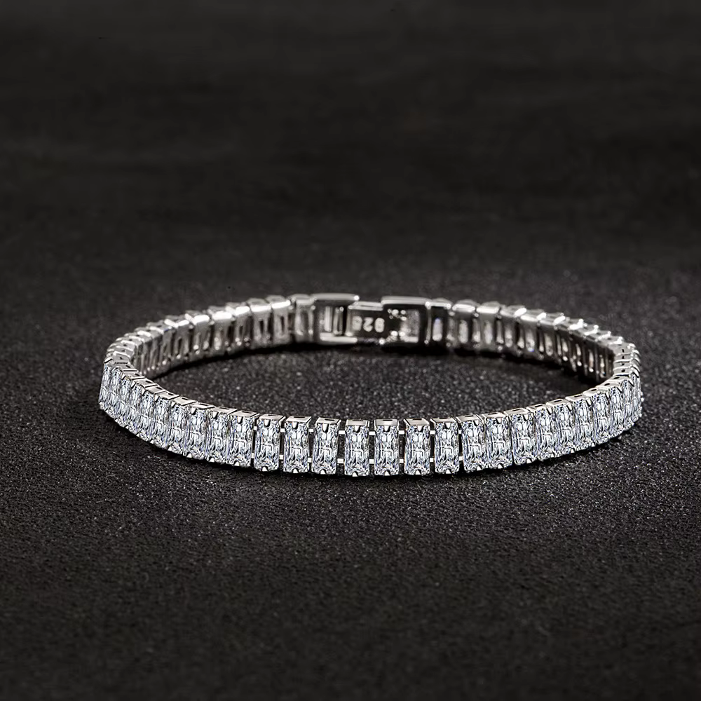 Bracelet en argent Sterling 925 Noble, chaîne de luxe légère, couleur cristal, bijoux à main pour fe