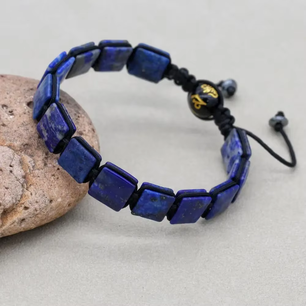 Bracelet tressé en pierre naturelle hématite améthyste, 10MM, Punk, pour hommes et femmes, Bracelet 