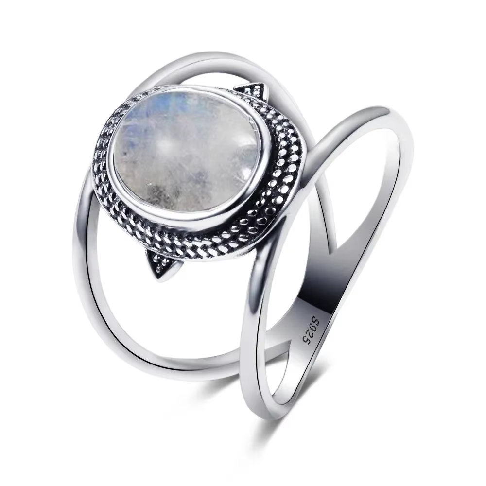 Bagues de luxe en argent S925 pour femmes, Kyanite naturelle, bijoux Vintage en pierres précieuses