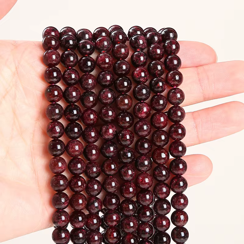 Perle de grenat rouge foncé en pierre naturelle 1A, entretoise ronde adt, taille de choix 4mm, 6mm,