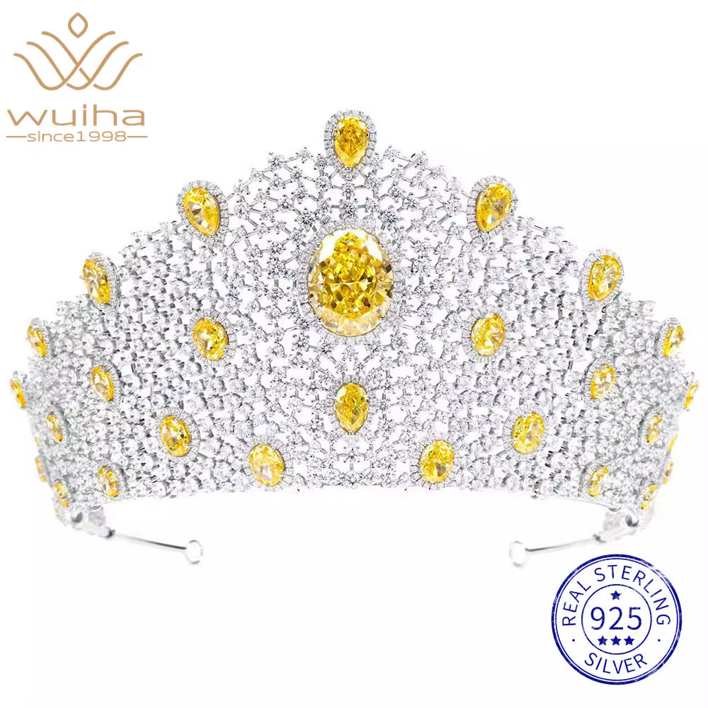WUIHA couronne laboratoire saphir Cirine diamants à haute teneur en carbone coiffure pour les femmes