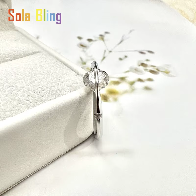 Sola-Bling 100% Pass diamant testeur Moissanite bague 925 bagues en argent Sterling pour les femmes