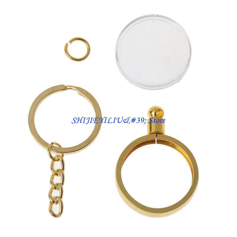 E21F – porte-clés créatif avec médaillon puce, pendentif pièce monnaie Souvenir pour clé