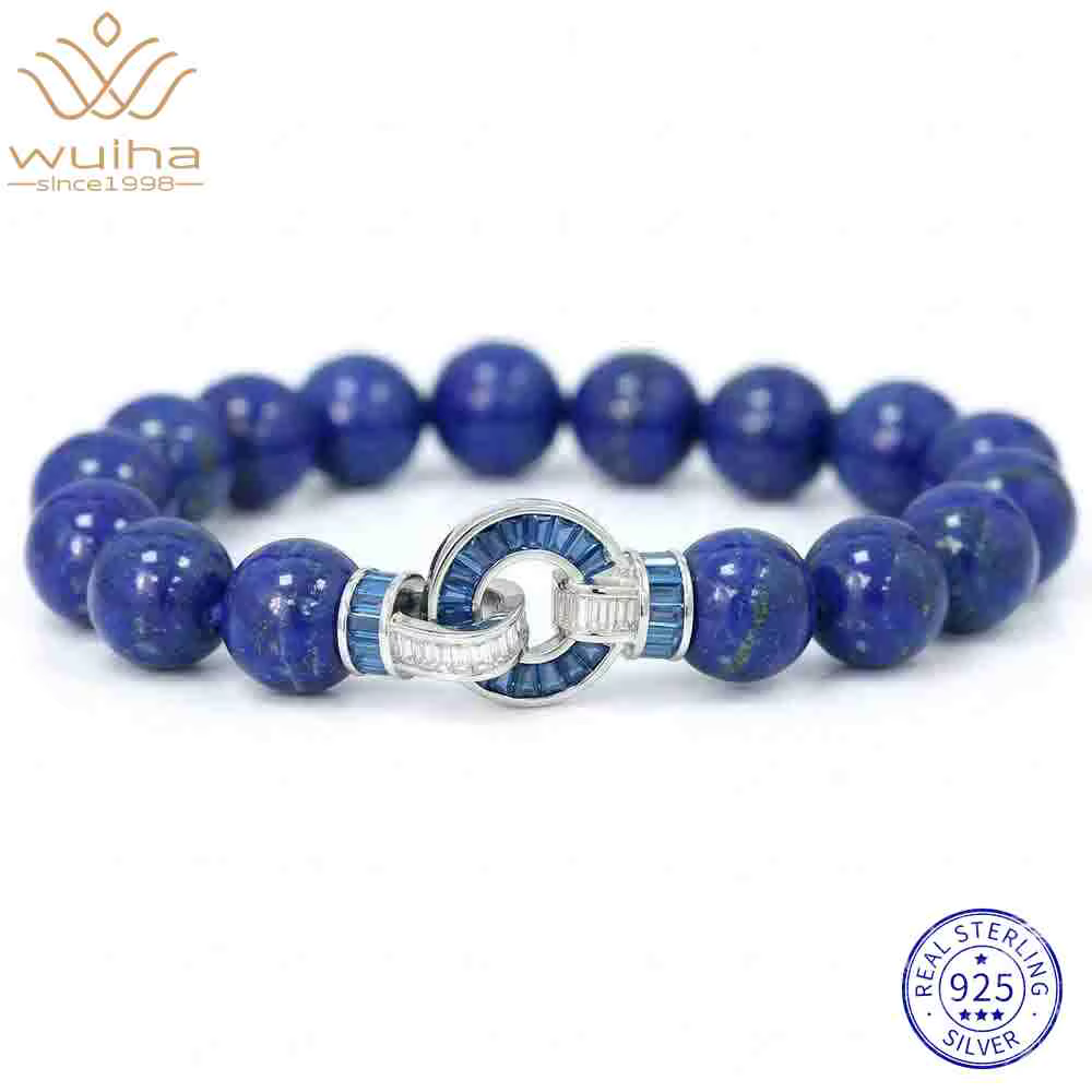 WUIHA Vintage 925 en argent Sterling diamants à haute teneur en carbone laboratoire saphir Lapis Laz