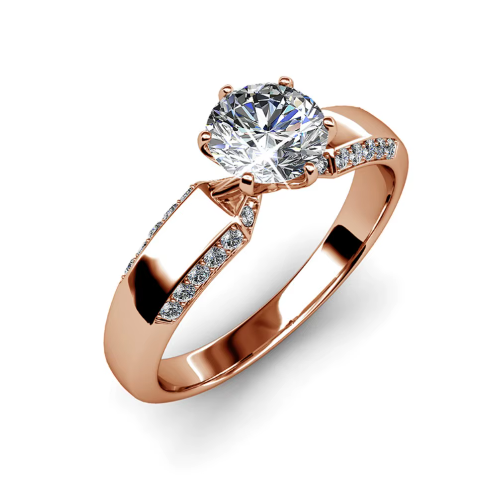 Daisini Bagues de mariage pour femme ornées de cristaux Swarovski, laiton de qualité avec bijoux de 