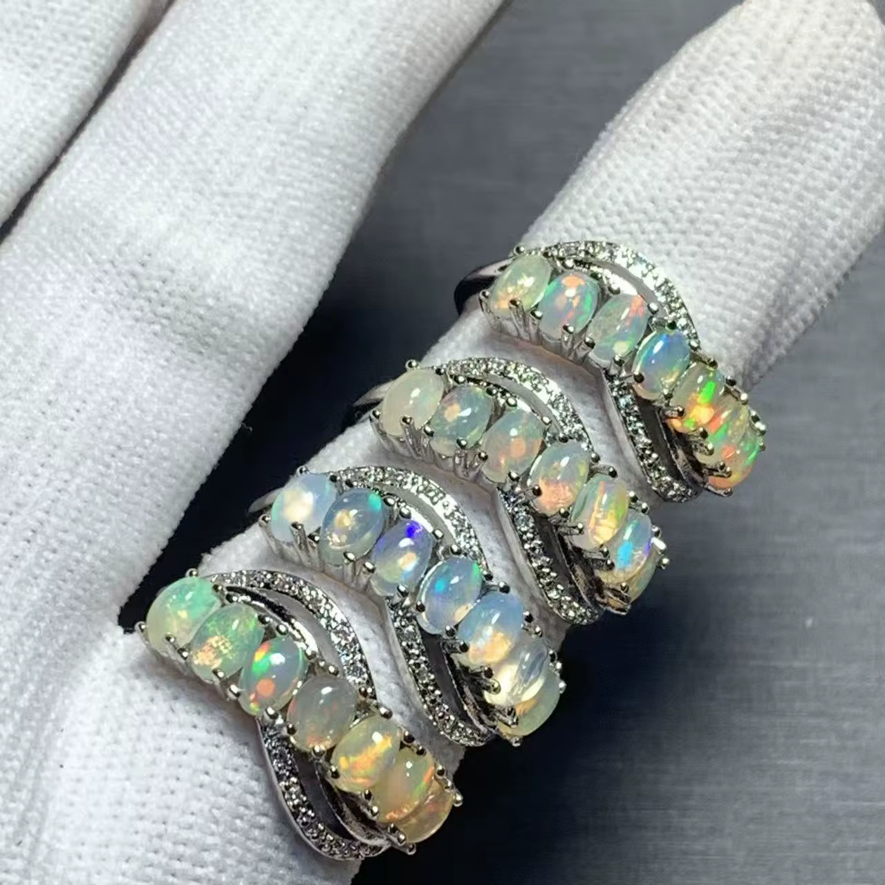 Bague en opale naturelle 50, réglable, pour femme, bijoux pour femme, cadeau, vente en gros, haute q