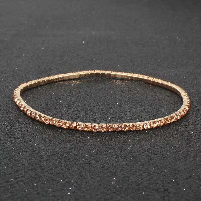 Bracelet élastique en strass pour femmes, multicolore, brillant, bijoux à la mode, vêtements empilab