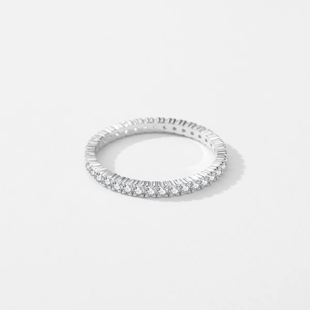 MODIAN 925 en argent Sterling classique étincelant Zircon mariage bague de fiançailles promesse bagu