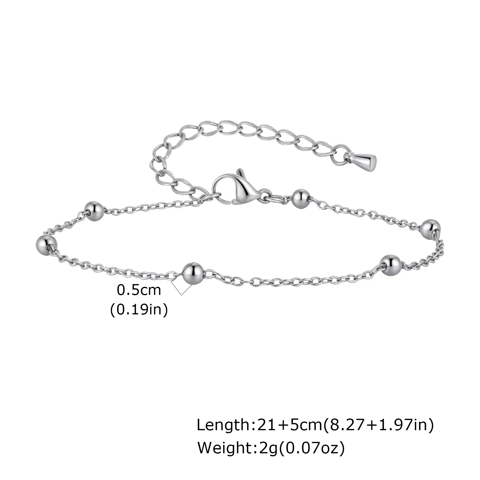 Bracelets de chaîne de cheville en boule de perles Boho pour femmes, bracelet de cheville en acier i