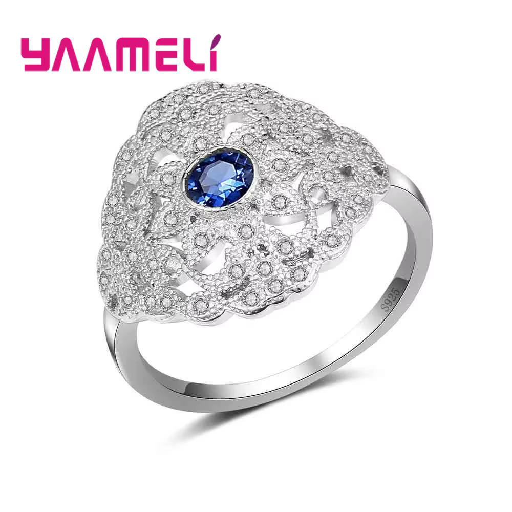 Bague classique en argent regardé 925 véritable pour femme, meilleurs cadeaux pour la fête de Léon, 