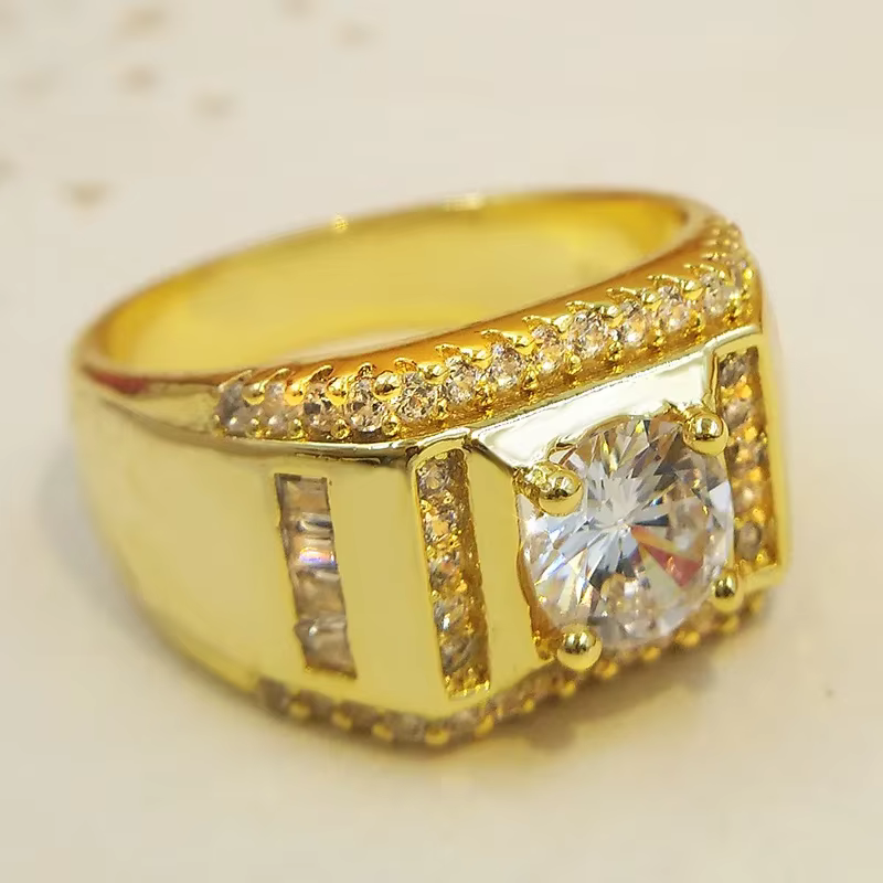Bague de mariage en cristal d'Autriche véritable pour hommes, nouvelle marque classique, document en