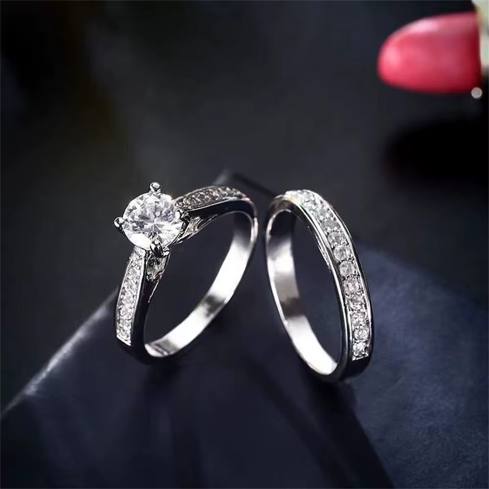 Bague en argent Sterling 925 incrustée de cristal Zircon, bague de Couple à la mode, adaptée aux bij