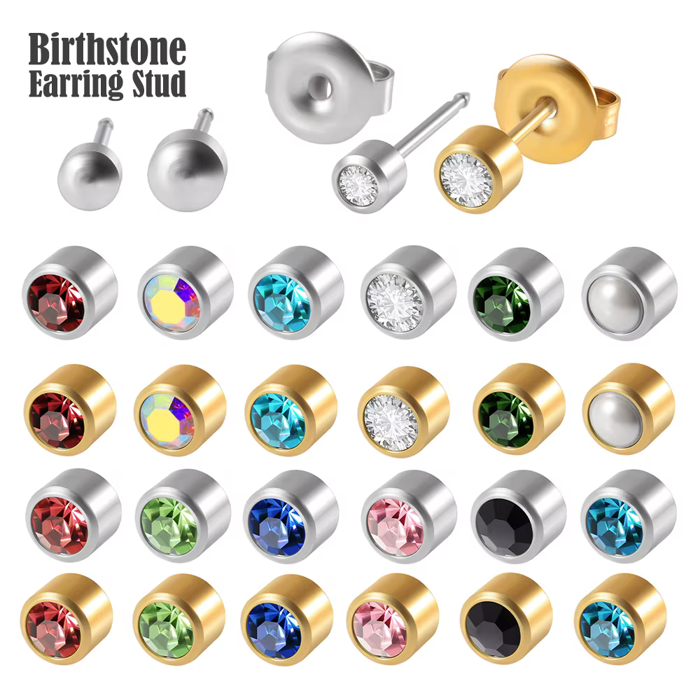 12 paires de clous de Cartilage en acier chirurgical, 3 et 4mm, gemme CZ, Piercing d'oreille pour pi