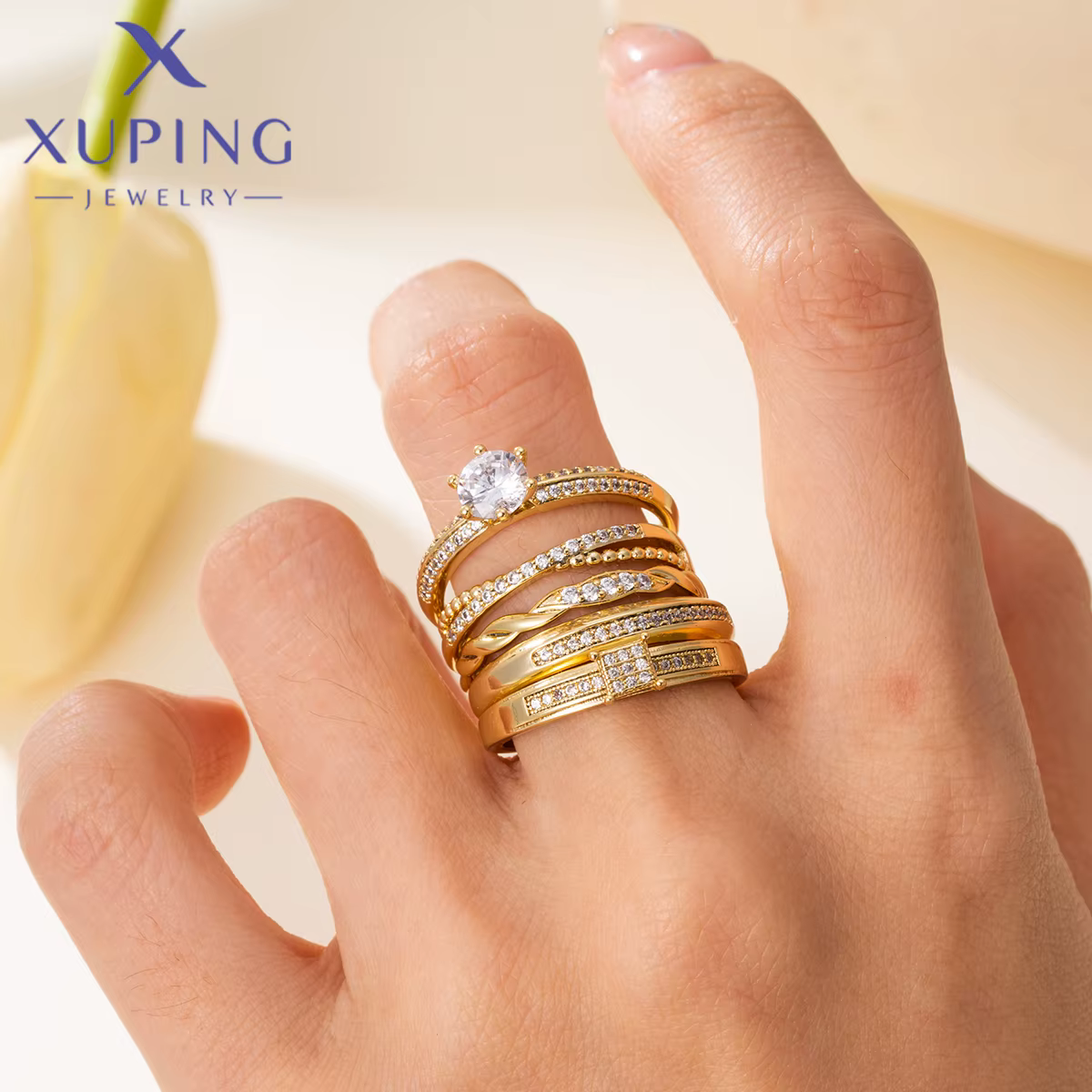 Xuping – bagues mixtes à breloques pour femmes, bijoux à la mode, bagues populaires de groupe, coule