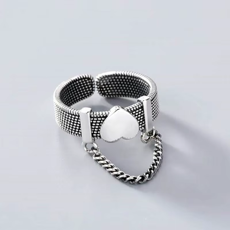 Bagues de couple en argent pour femmes, nouvelle mode, vintage, punk, créatif, pompon, JOLove, ceint