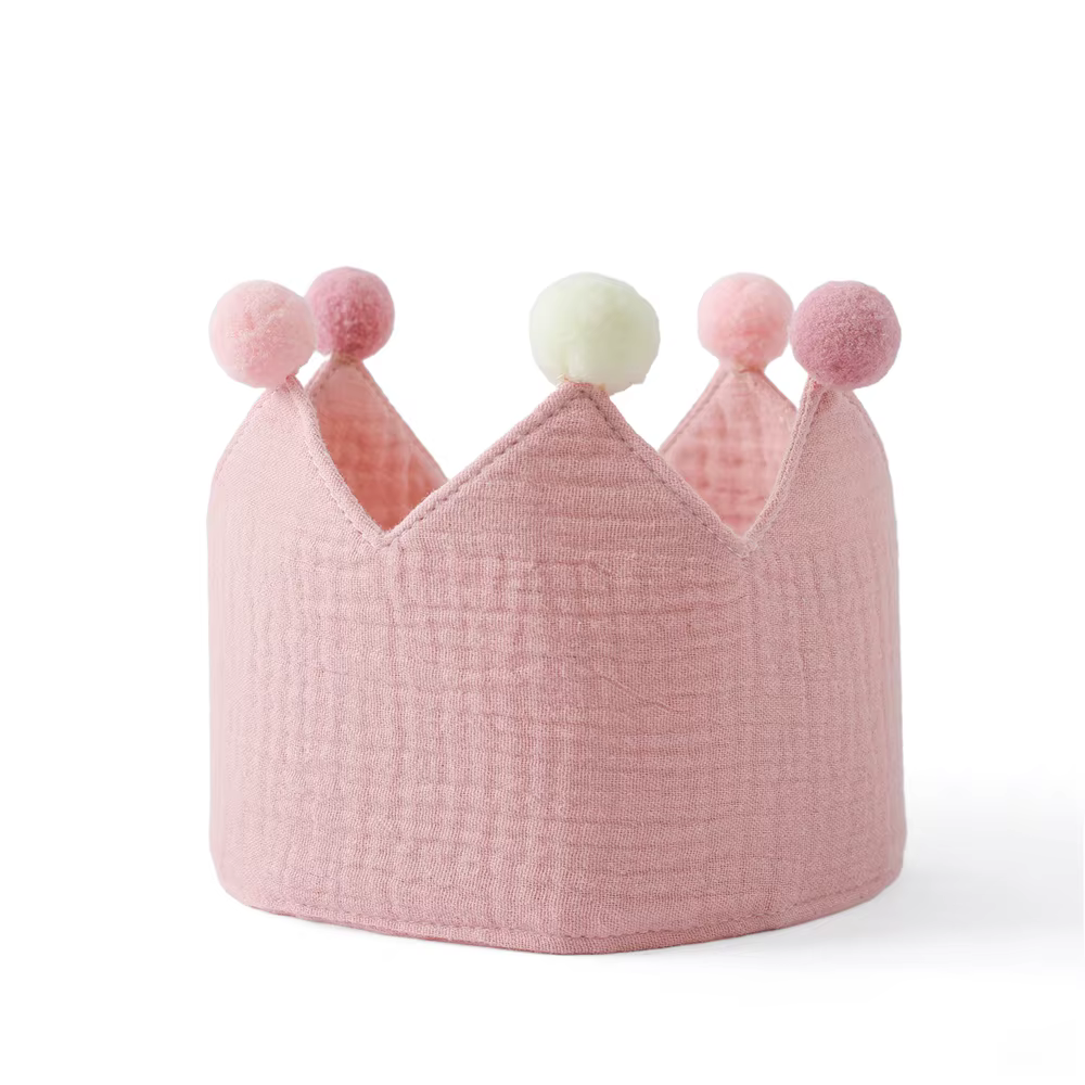 Chapeaux couronne de fête d'anniversaire pour bébé, bandeau boule en laine, accessoires de fête pour
