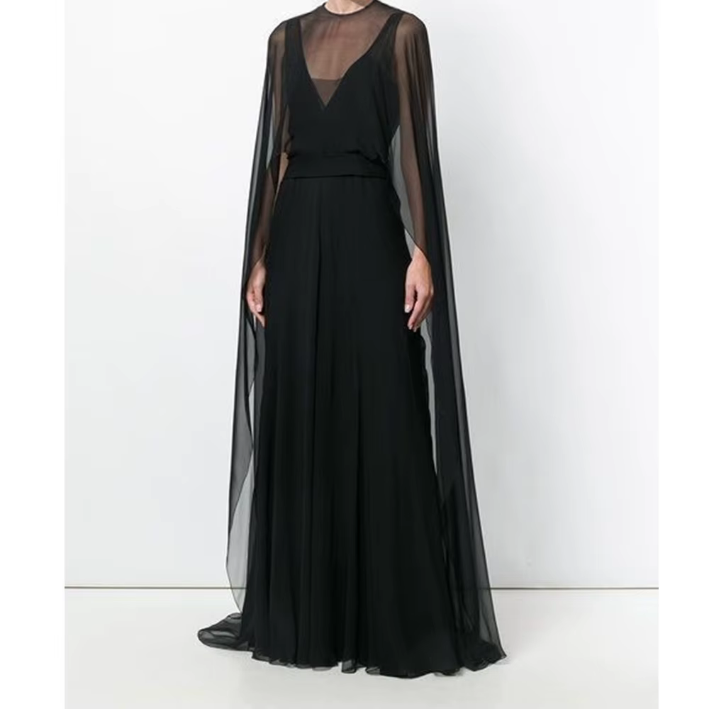 Cape en mousseline pour femme, châle vintage en maille transparente, cape asymétrique fluide pour ro