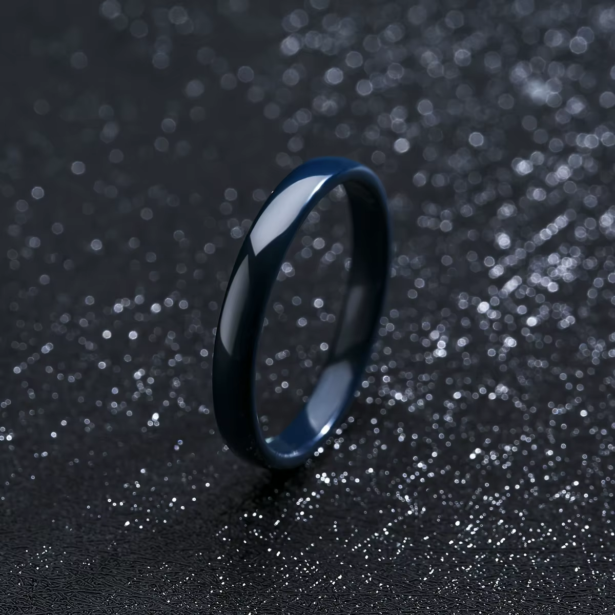 Bague en céramique empilable ultra-fine de 3 mm pour femme, minimaliste, unie, alliance, noir, blanc