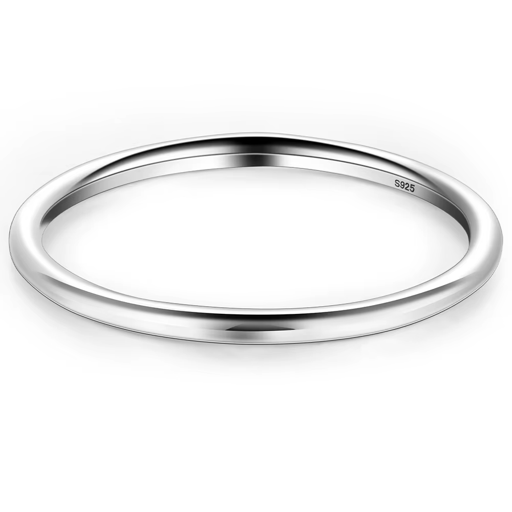 Trumium 100% 925 argent Sterling brillant mince ligne bague empilable anneaux délicats pour les femm