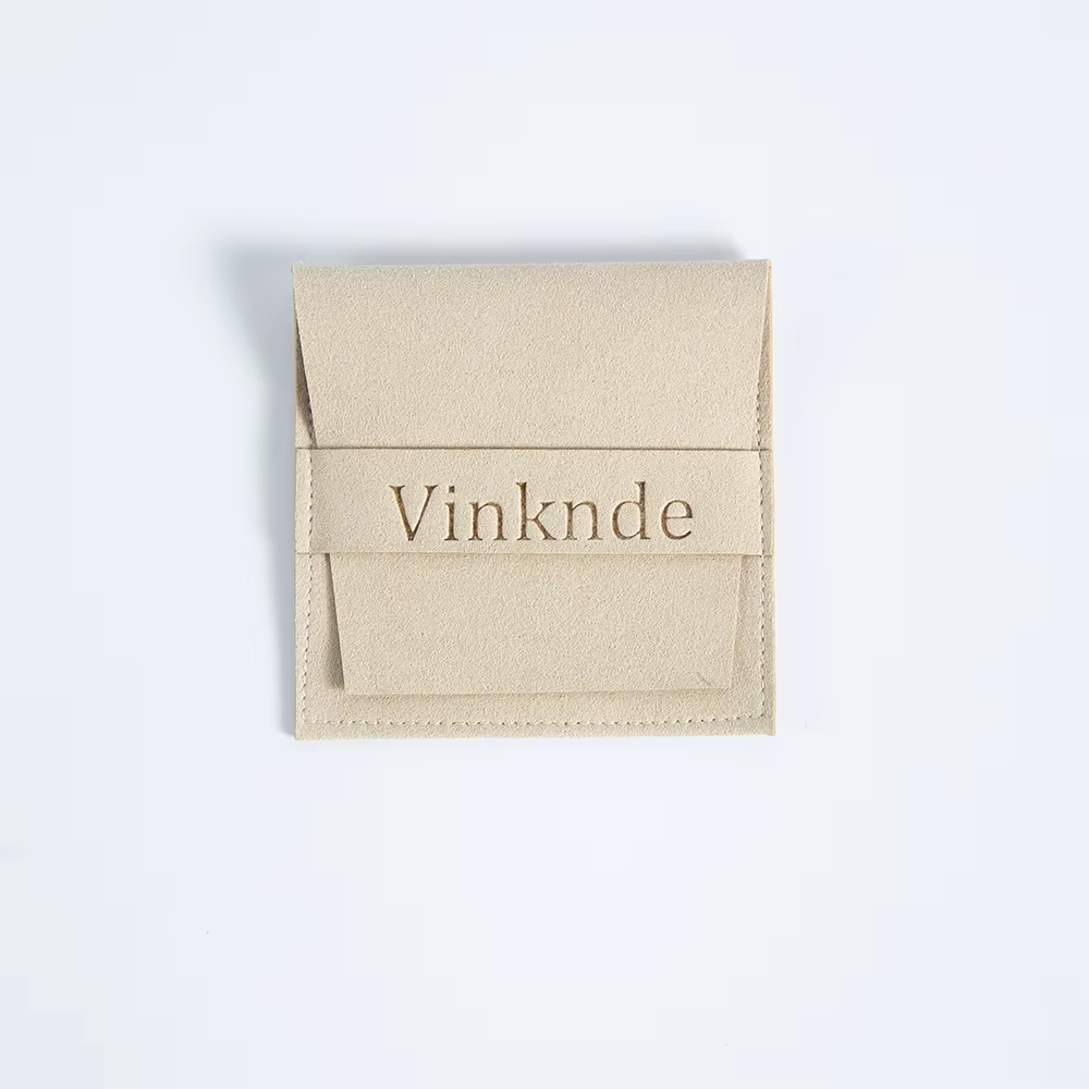Sacs à bijoux avec Logo personnalisé, petite pochette d'emballage en microfibre en daim doux pour ba