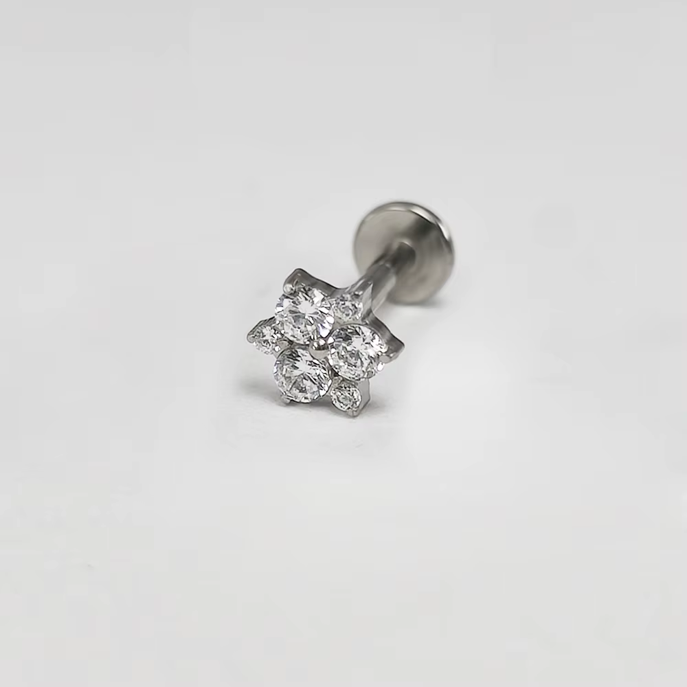 F136 titane piercing Helix boucles d'oreilles 16G Cartilage Septum segment articulé Zircon et opale