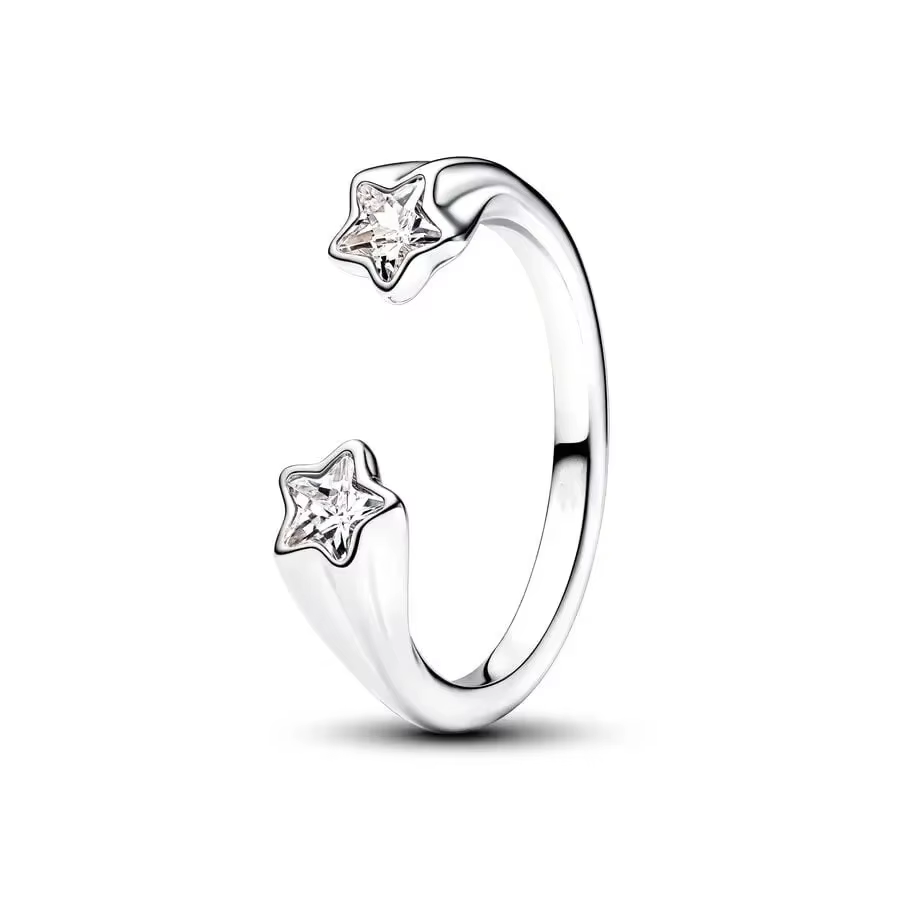 Bague Cœur Scintillante en Argent 925 Plaqué Or Luxe, Bijou Fin Romantique Floral Minimaliste Glamou
