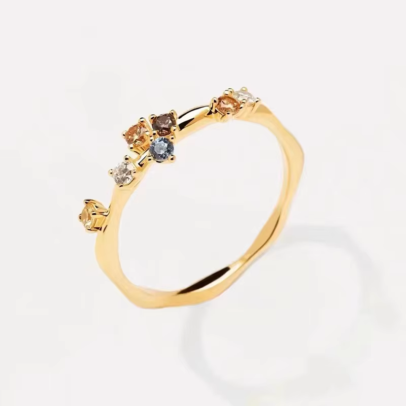 Bague en argent Sterling 925 pour femmes, couleur Zircon, breloque Simple, personnalité, cadeau de f