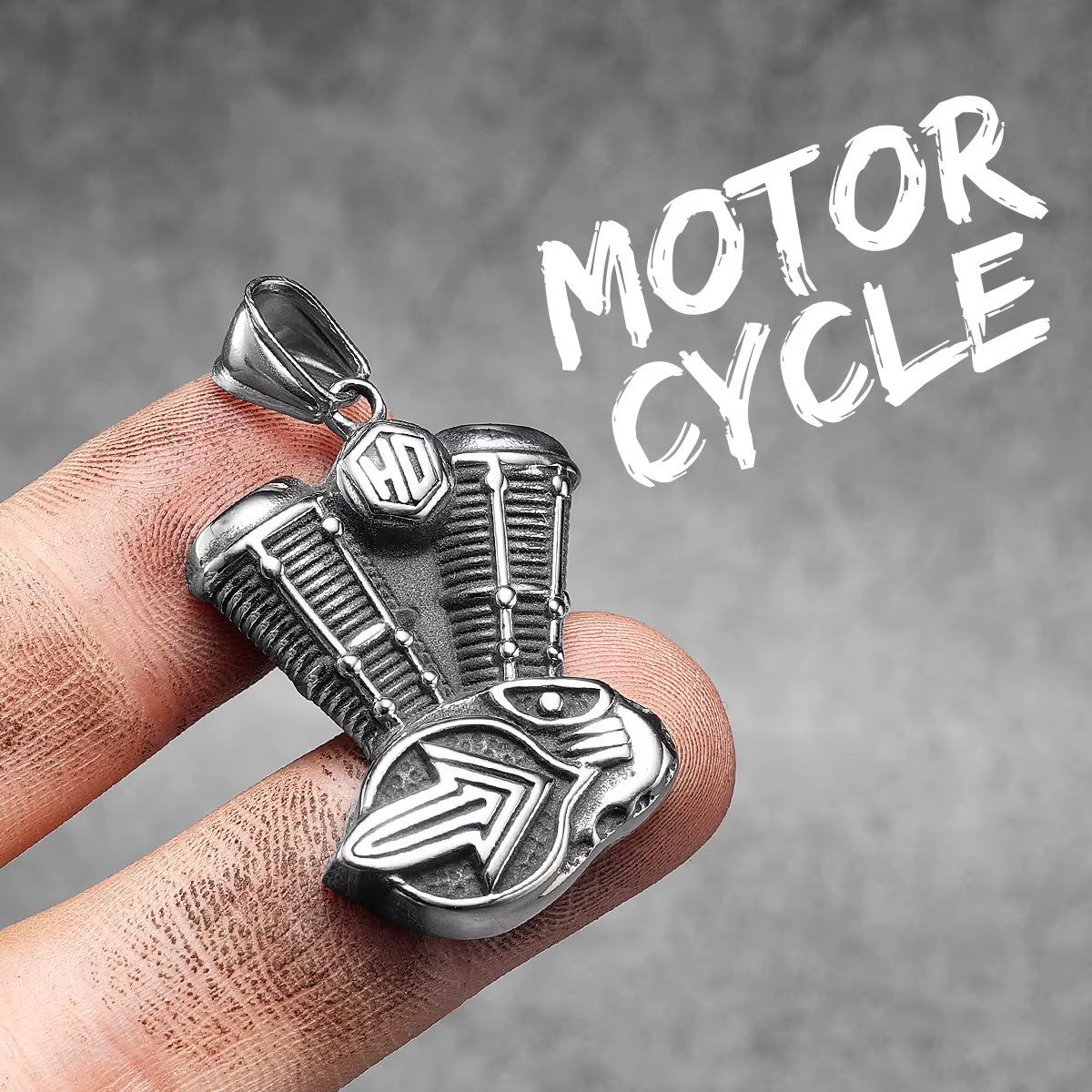 Colliers de moteur de moto pour hommes et femmes, pendentif en acier inoxydable, chaîne de motard Pu