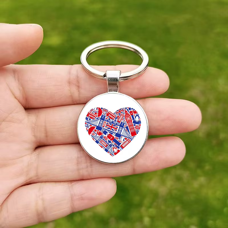 Porte-clés UK I Love London pour filles et garçons, accessoires, sac, drapeau britannique, porte-clé