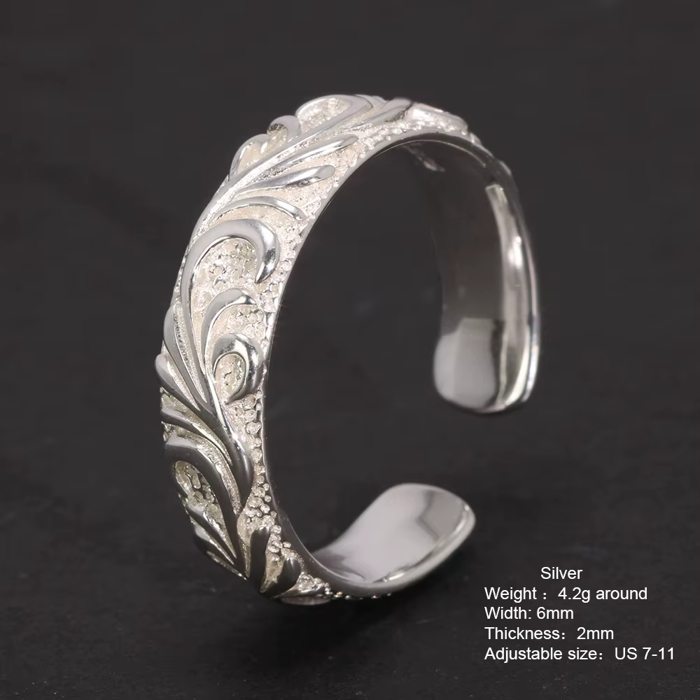Bague de vigne éternelle en argent Sterling 925 pur pour hommes et femmes, taille réglable 7-11, bij