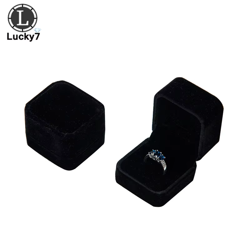 Présentoir de bijoux en velours Beige, boîte de luxe pour bagues de mariage, boucles d'oreilles, col