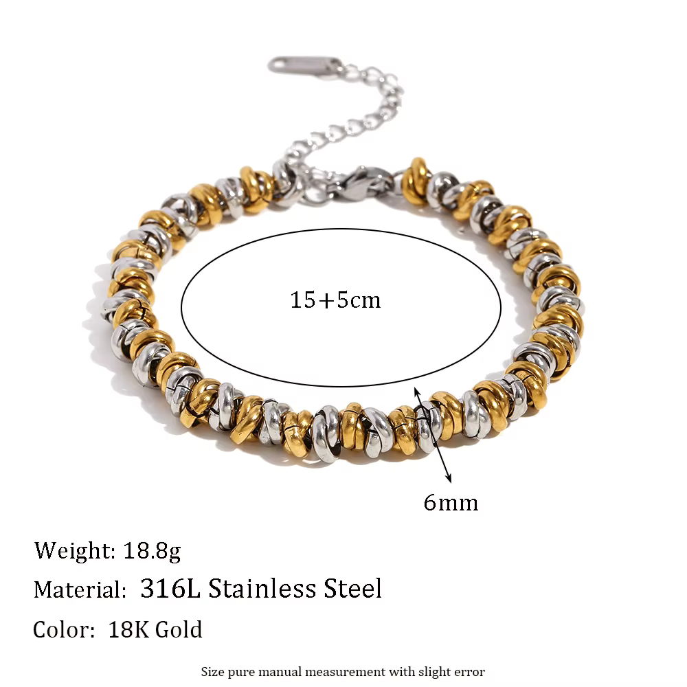 E.B.belle – bagues circulaires faites à la main, colliers, Bracelets, ensemble de bijoux empilables 