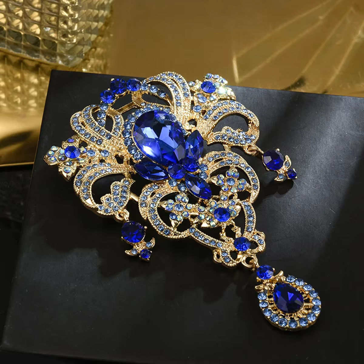 Broche en cristal créative Vintage, haut de gamme, pendentif en strass, Corsage, bijoux unisexe, cad